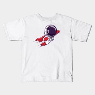 Cute Astronaut Super Hero Flying Kids T-Shirt